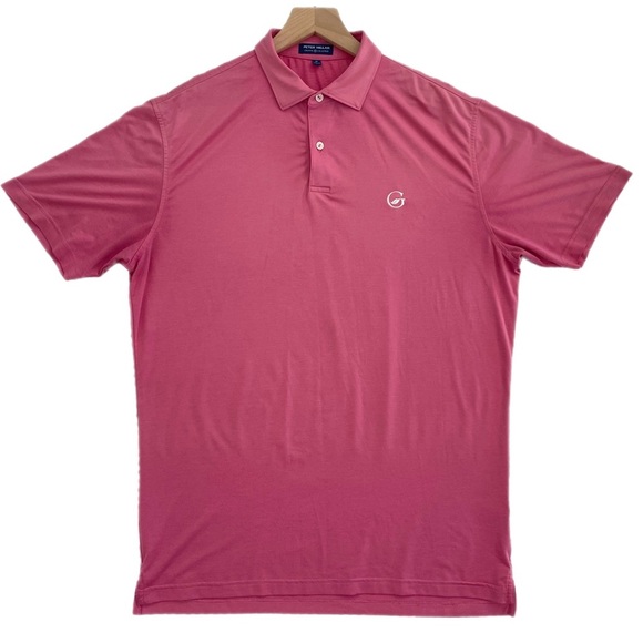 Peter Millar Other - Peter Millar Mens Golf Polo Shirt Size M Pink Polyester Short Preppy Casual